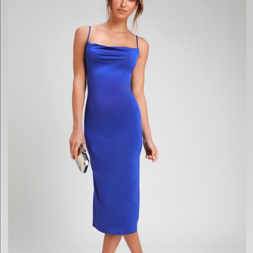 Blue Satin Dress